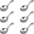 thumbnail image 1 of 6pcs Stainless Steel Short Handle Spoons, 3.54x1.77in (Silver), 1 of 5