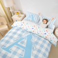 thumbnail image 3 of Catabedysis Bowknot ABC Print A Bedding,Personalized Monogrammed Gifts Duvet Cover Full For Girls,Colorful Stars Reversible,3-Piece,1 Duvet Cover and 2 Pillowcases, 3 of 6