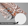 thumbnail image 5 of S4Sassy Peel & Stick Vinyl Wallpaper, Paisley Floral Wall Paper Contact Paper Waterproof - Brown, 25"X 240", Removable Asian Style Covering For Home Decor In Bedrooms & Living Areas, Cabinets, 5 of 8
