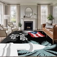 thumbnail image 2 of Puerto Rico Flag Large Area Rugs 8x10 ft Modern Art Building Red Blue Flag Palm Trees Washable Rug Non Slip Indoor Carpet Absorbent Floor Mat for Living Room Bedroom Dining Room, 2 of 9