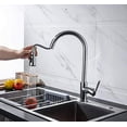thumbnail image 3 of Zovajonia Kitchen Faucet with Pull-Down Sprayer,Stainless Single Handle Steel Wire Drawing Nickel Sink Faucet for Cocina ,with Soap Dispenser Brushed Nickel, 3 of 8