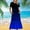 Blue, variant on Nrmvnmi Women's Summer Casual Tie Dye Short Sleeve Crewneck Dress Casual Flowy Tiered Maxi Beach Dress With Pockets Blue-S