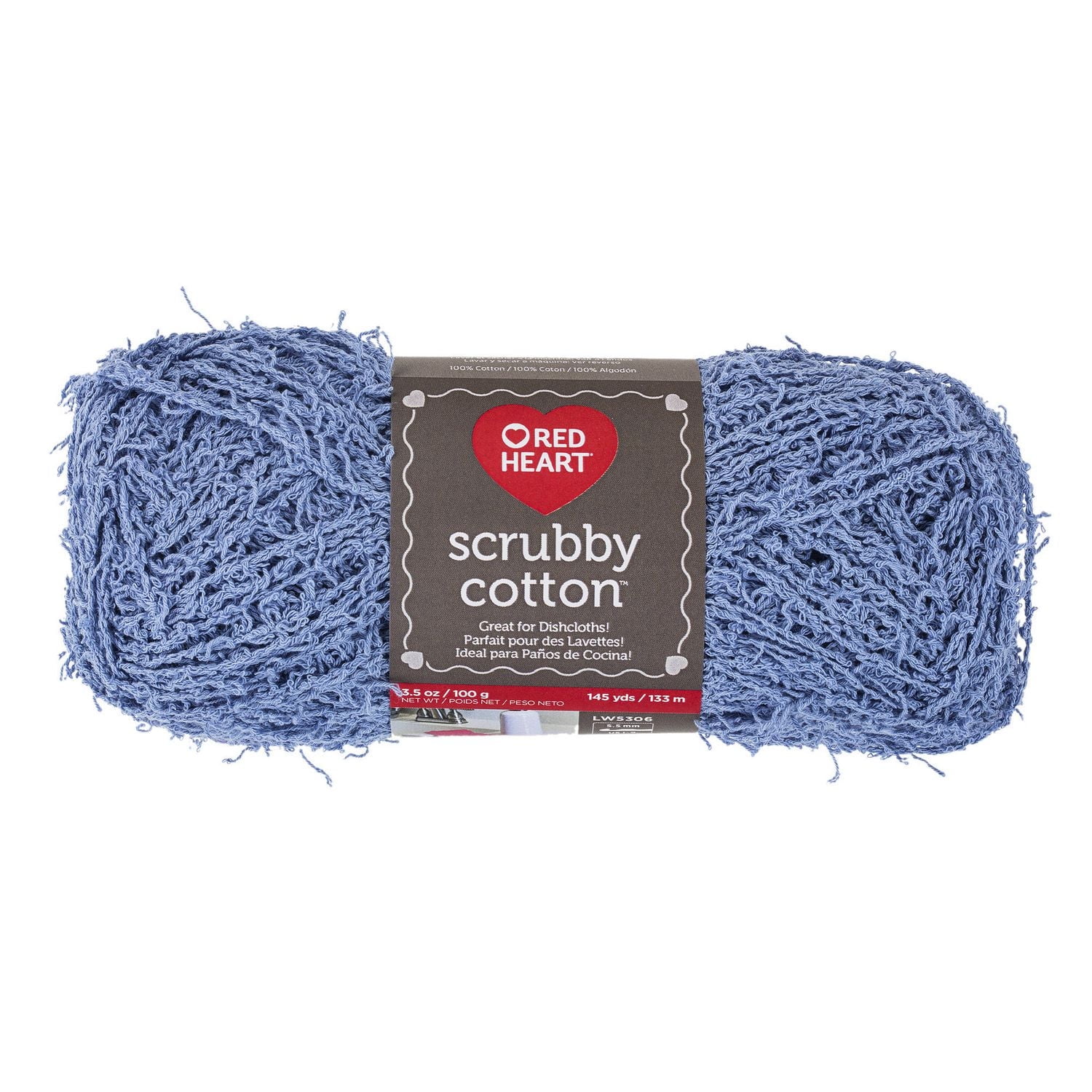 Fil Red Heart® Scrubby Cotton™, coton #4 moyen, 3,5 oz/100 g, 145 verges