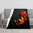 thumbnail image 2 of Cozy Flannel Blanket with Autumn Leaves Design - Soft Warm Perfect for Sofa Travel Bed and Chair - Embrace Fall Comfort, 2 of 7