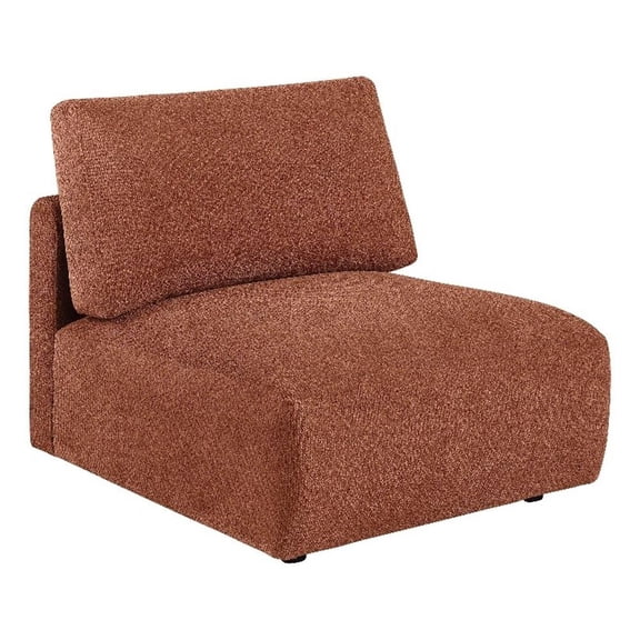 Coaster Elysia Upholstered Modular Armless Chair in Coral