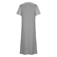 thumbnail image 5 of asdoklhq Holiday Dresses Women Fashion Printing Vent Short Sleeve-Neck Dress Gray 2X, 5 of 6