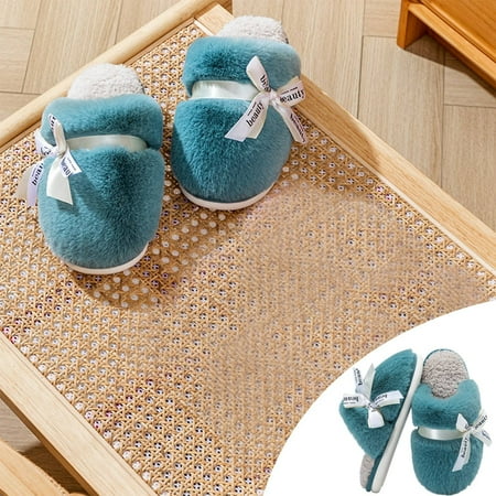

AURIGATE Close Toe Fuzzy Fluffy House Slippers for Women Cozy Memory Foam Plush Criss Cross Furry Slides Slippers