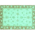 thumbnail image 1 of Ahgly Company Machine Washable Indoor Rectangle Oriental Turquoise Blue Modern Area Rugs, 6' x 9', 1 of 4
