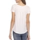 thumbnail image 4 of Mujer Cuello Redondo Top Botón Trim Plisado Busto Manga Corta Tipo Suelto Camiseta Casual Blanco M, 4 of 6