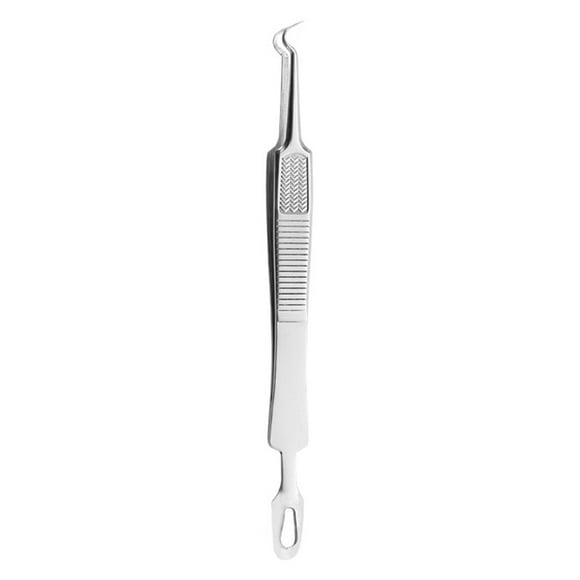 CIMAXIC 3pcs Blackhead Extractor Curved Blackhead Tweezers Kit Stainless Pimple Remover,3.82"X0.39"X0.39"