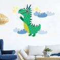 thumbnail image 2 of Kids Bedroom Nursery 20" x 28" Multicolored Cartoon Dragon Decoration Stars & Clouds Design Removable Vinyl Wall Decal - Home Living Room Legendary Serpentine Fire Breathing Monster Wall Sticker, 2 of 4
