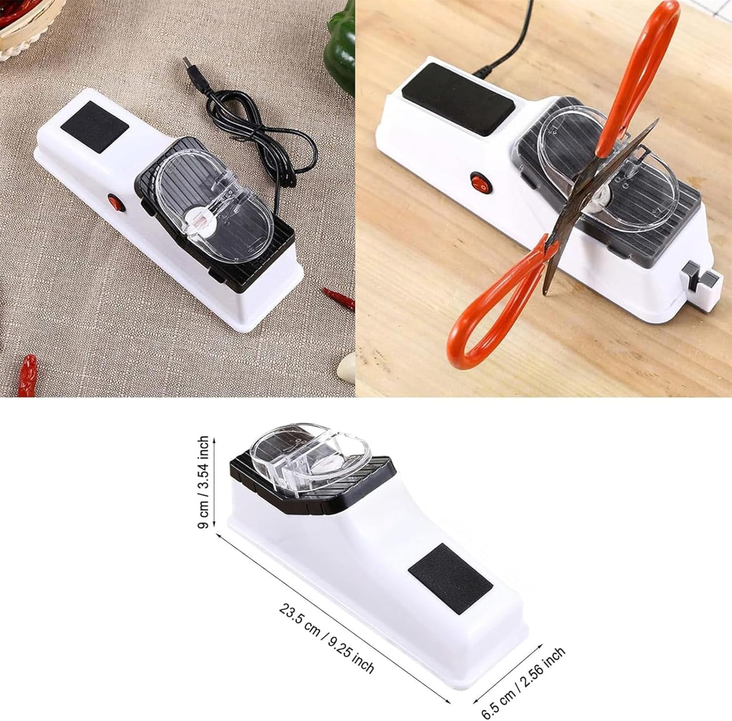 YEPOLERCE Electric Knife Sharpener, Professional 3-Second Fast Sharpening with Stable Non-Slip Base for Kitchen Knives
