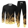 thumbnail image 5 of Wavsuf 2pcs Jogger Set Men Long Sweatsuits Sets for Mens New Motion Shirt Sweatshirt and Sweatpants Yellow Size XL, 5 of 5