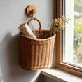 thumbnail image 4 of Bxaolu Wicker Hanging Basket for Organizing, Front Door, Mail, Flowers - Woven Wall Baskets for Storage, 8.25"x8.25"x4.7", (1Pack), 4 of 9
