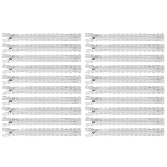 20 piezas 20CM DIY cremalleras de encaje de nailon cremallera de flor en espiral para coser manualidades para vestidos de novia blanco