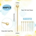 thumbnail image 6 of 4 Bags Brass Ball Head Pins for Jewelry Making Real 18K Gold Plated 22 Gauge 16xx0.6mm Head: 1.8mm about 100pcs/bag, 6 of 9