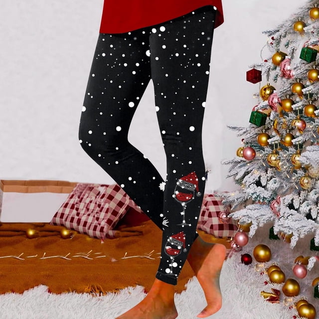 WILLBEST Leggings con Estampado Navideño para Mujer, Pantalones de Yoga de Cintura Alta para Entrenar, Fitness, Correr, Cómodos, Elásticos Y Suaves, Ropa Deportiva Chica