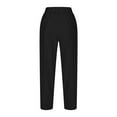 thumbnail image 6 of WIZUTIZ Womens Casual Pants Breathable Casual Relaxed Fit Wide Leg Slacks Pants Stretch Elastic High Rise 7/8 Length Dress Pants Solid with Pockets Summer Pants for Teen Girls Fitness Date Black, 6 of 6