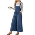 thumbnail image 3 of Cueply Jumpsuits for Women Winter Warm Loose Adjustable Strap Bib Overalls Wide Leg Pants with Pockets, 3 of 6