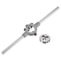 Uxcell Die Stock Handle Set, 5-40 UNC Round Die and Wrench Fits 20mm OD / Metric M3-M4 Dies