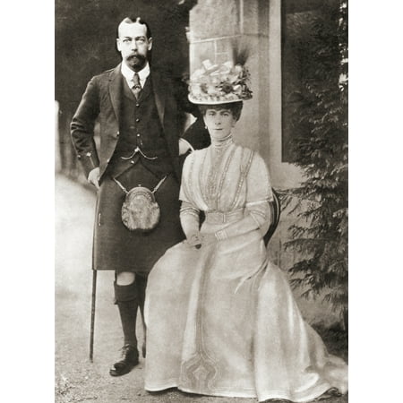 The Prince Of Wales Later King George V With His Wife Mary Of Teck In 1909 George V George Frederick Ernest Albert 1865 Canvas Art - Ken Welsh Design Pics (12 x 17)