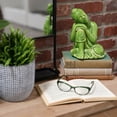 thumbnail image 2 of Urban Trends Ceramic Sitting Buddha with Rounded Ushnisha and Resting Head on Knee Figurine SM Gloss Finish Green, Turquoise, 2 of 2