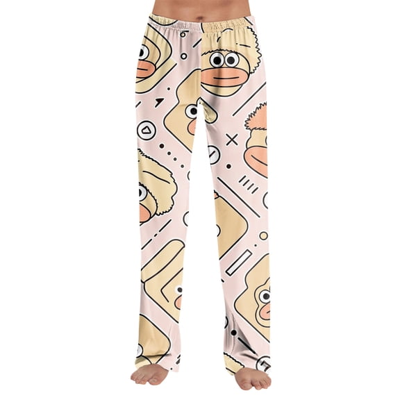 2026 Women's Loose Fit Christmas Print Pajama Pants for Sleep and Casual Home Wear Comfy Long Wide Leg Lounge Pants
