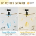 thumbnail image 4 of 52 Inch Modern Flush Mount Ceiling Fan,Ceiling Fan with Led Light and Remote Control, 3 Abs Blades Noiseless Reversible Dc Motor for Bedroom Farmhouse Patio Outdoor Kitchen Dining Room,Matte Black, 4 of 7