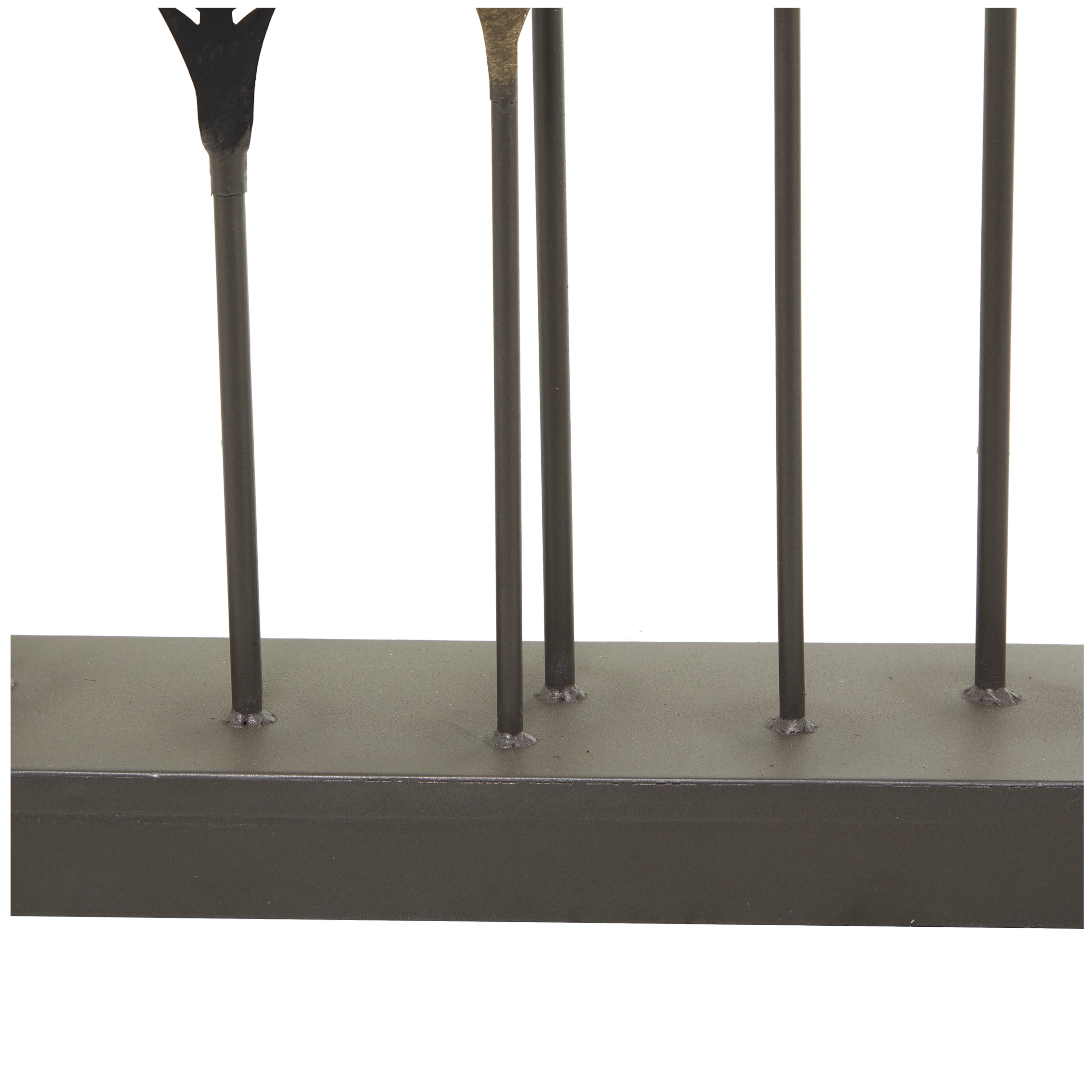 20" x 38" Bronze Metal Leaf Sculpture with Black Base, by DecMode
