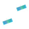 thumbnail image 2 of Methold Teclado retroiluminado RGB para juegos de 62 teclas Diseño del 60  con cable para negocios azul azul 2piezas, 2 of 4