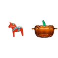 thumbnail image 1 of Plato de caramelos de cristal con forma de calabaza y caballo de Dalecarlian, figura coleccionable, escultura de animal, tarro de , decoración, 1 of 8