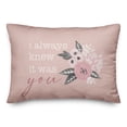 thumbnail image 2 of Creative Products I Always Knew it Was You 20 x 14 Spun Poly Pillow, 2 of 3