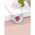 thumbnail image 3 of CACA LADY Wing Heart Necklace 925 Sterling Silver Red Wing Necklace July Birthstone Jewelry for Bride, 3 of 6