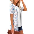 thumbnail image 5 of Fewfanhot Women's Tops Tunic Tops For Leggings Short Sleeve Shirts Botton Up Casual Ruched Blouses Clothes, 5 of 7