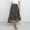 Black, variant on jsaierl Women’s Summer Chiffon Boho Print A-line Midi Skirts High Waist Pleated Ruffle Swing Beach Vacation Skirt
