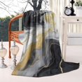 thumbnail image 2 of Black Marble Gold Line Pattern Blanket,Comfortable Soft Flannel Throw Blanket,All Season,Warm Lightweight Blankets for Sofa Bed Couch Living Room Chair,40"x50", 2 of 4