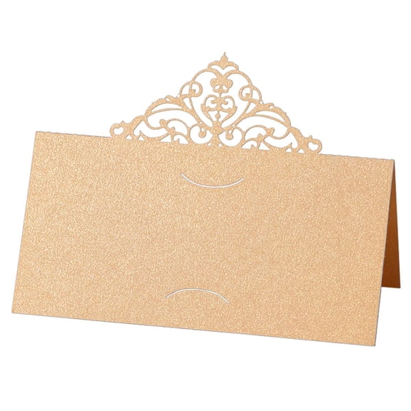 ELAYARD Golden Wedding Table Name Cards with Elegant Hollow Out Design, Set of 50 Pieces for Special Events