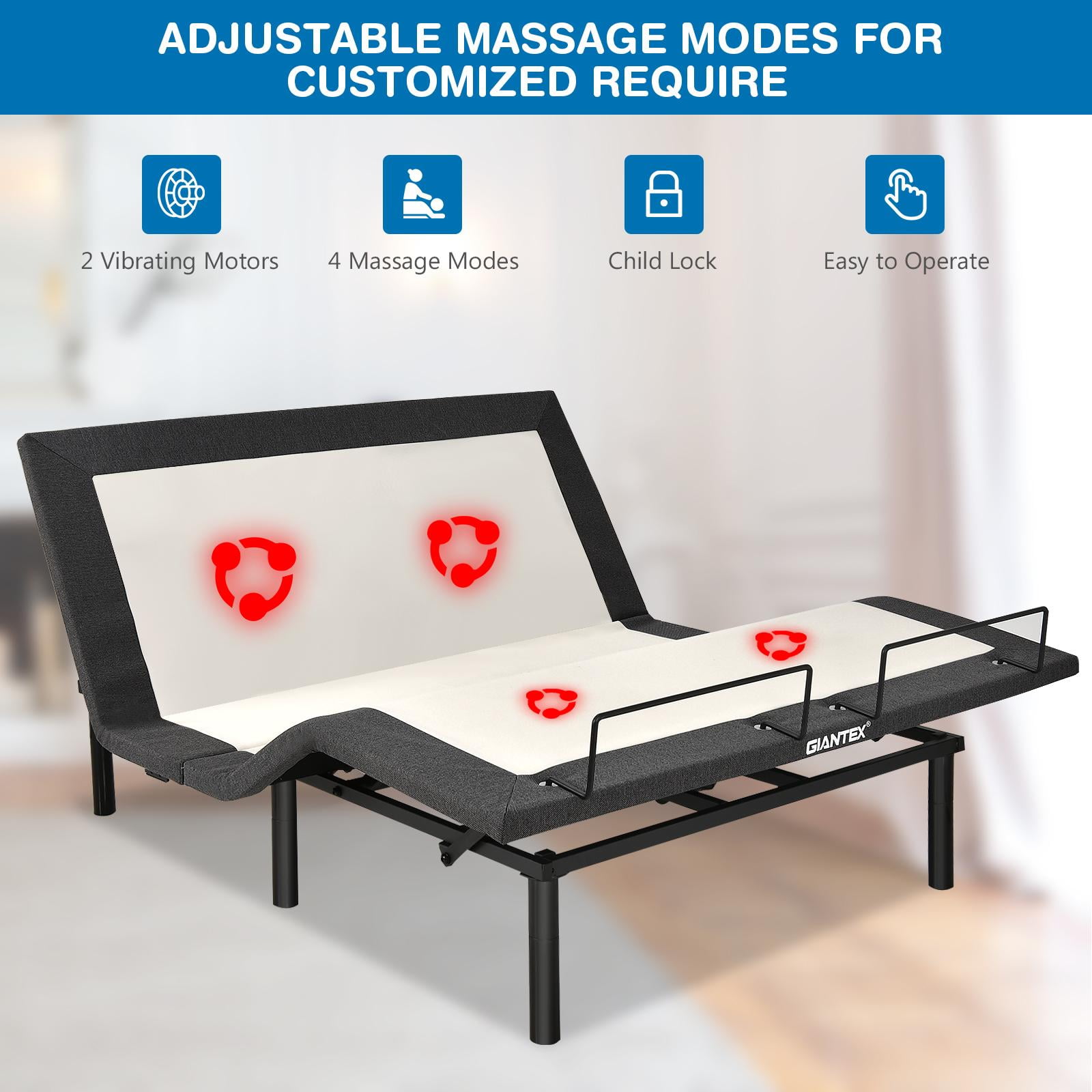 Buy Adjustable Bed Base with Wireless Remote, Electric Adjustable Bed