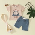 thumbnail image 6 of Xudanell Baby Boy Outfit 2 Piece 12 Month Boy Clothes Printed Pullover Short Sleeve Pocket Solid Color Shorts Smooth Children Outfits, 6 of 8