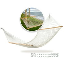 Bliss Hammocks Cotton Rope Hammock W/ Spreader Bar, 60-in. Wide, 450 lb. Capacity - White