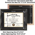 thumbnail image 2 of GraduationMall Certificate Documents Diploma Frame Black Real Wood with Black Mat 8.5 x 11 /11 x 14, 2 of 6