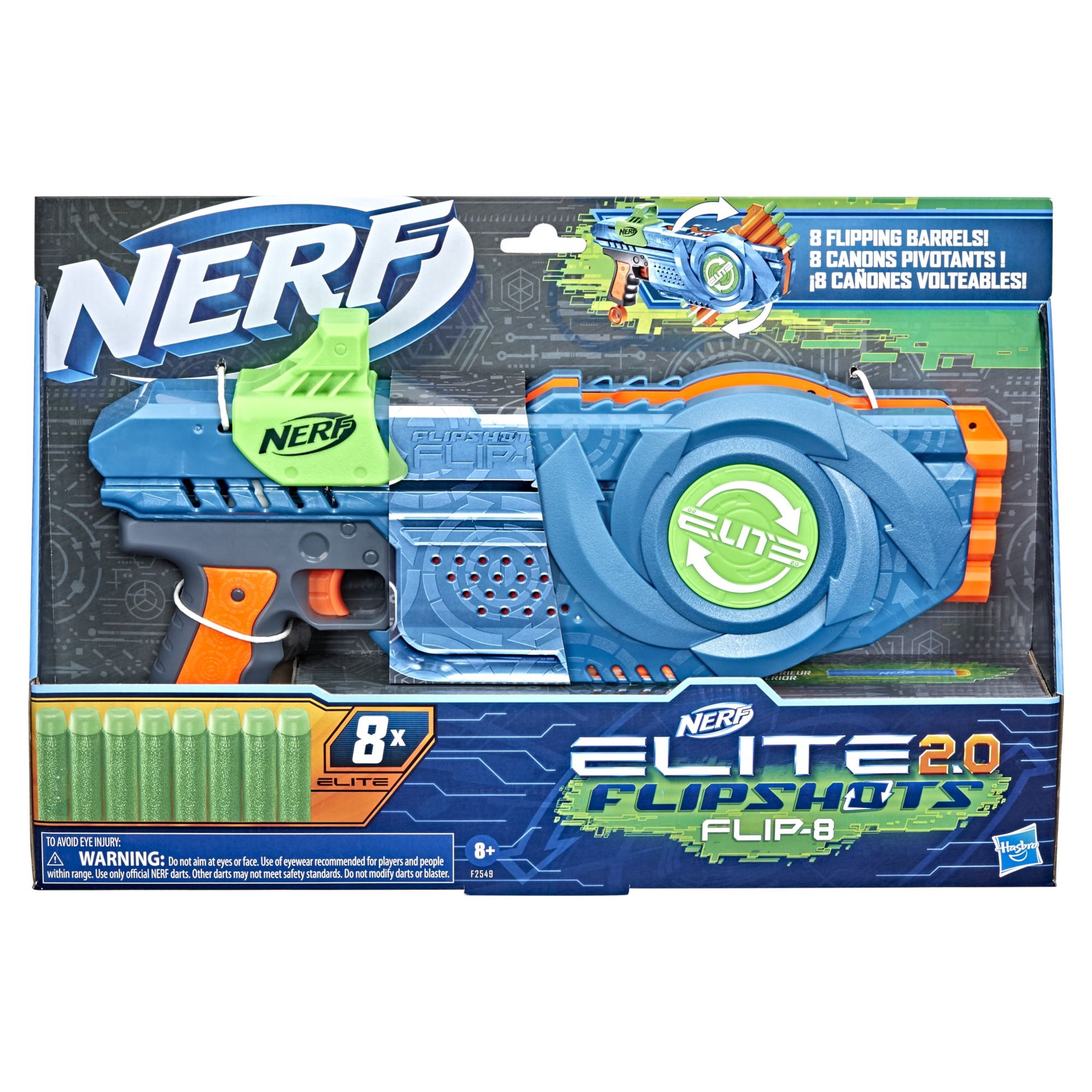 Nerf Elite 2.0 Flipshots Flip-8 Blaster, 8 Dart Barrels, Includes 8 Nerf Darts - image 6 of 6