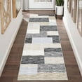 thumbnail image 1 of YUSAZENS 2x6 Runner Rug Modern Geometric Non-Slip Hallway Rug for Kitchen Laundry Room Bedroom in Gray Camel Color, 1 of 8
