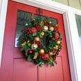 thumbnail image 3 of 30 in. Lighted Christmas Wreath - Scarlet Hydrangea, 3 of 6