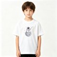 thumbnail image 2 of Astronaut Moon Fishing Boys Graphic Tees Space Kids T-Shirt 100% Cotton Short Sleeve Tops Ages 4-13Y, 2 of 5