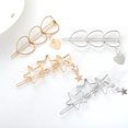 thumbnail image 3 of Pinza para el pelo con forma de estrella hueca para niñas, pasador lateral decorativo para mujeres, citas, niños, plateado, 3 of 7