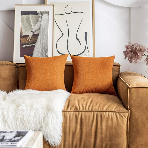 Orange best sale fall pillows