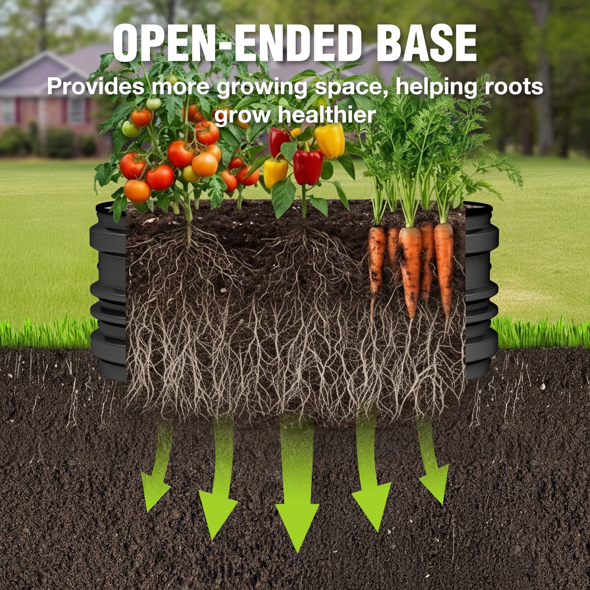 WORKPRO 3PK 2x2x1ft Outdoor Galvanized Raised Garden Bed Kit-Black