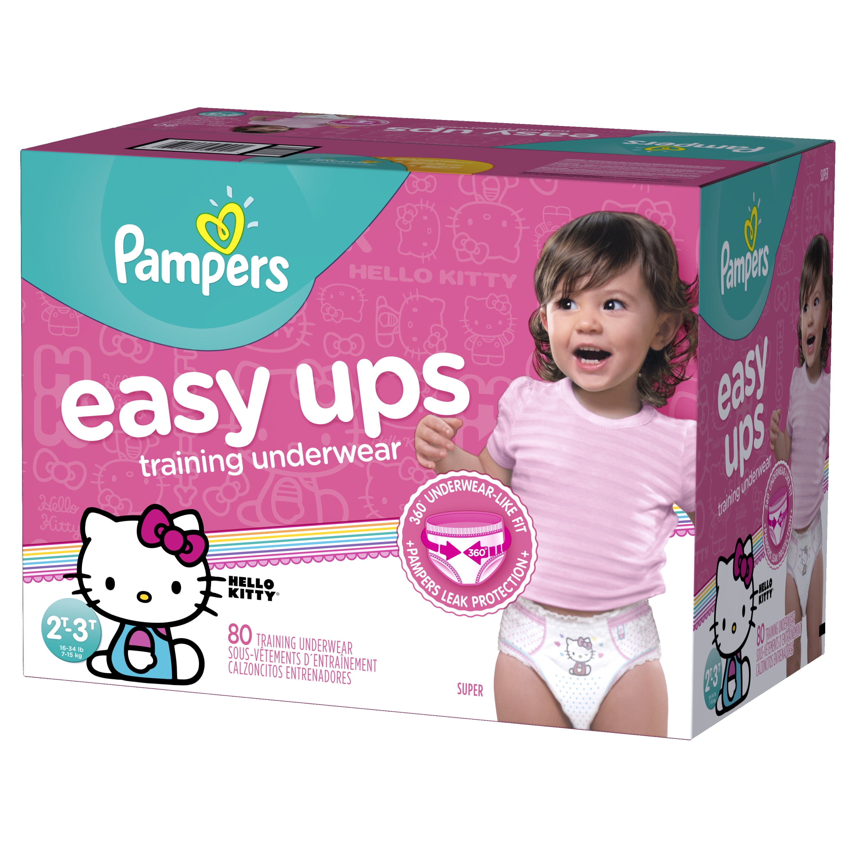 Pampers Easy Ups Training Underwear Girls Size 4 2T-3T 80 Count