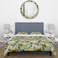 thumbnail image 3 of Designart "Serene Green Garden Blooms I" Juego de cama blanco Cottage con fundas, 3 of 7